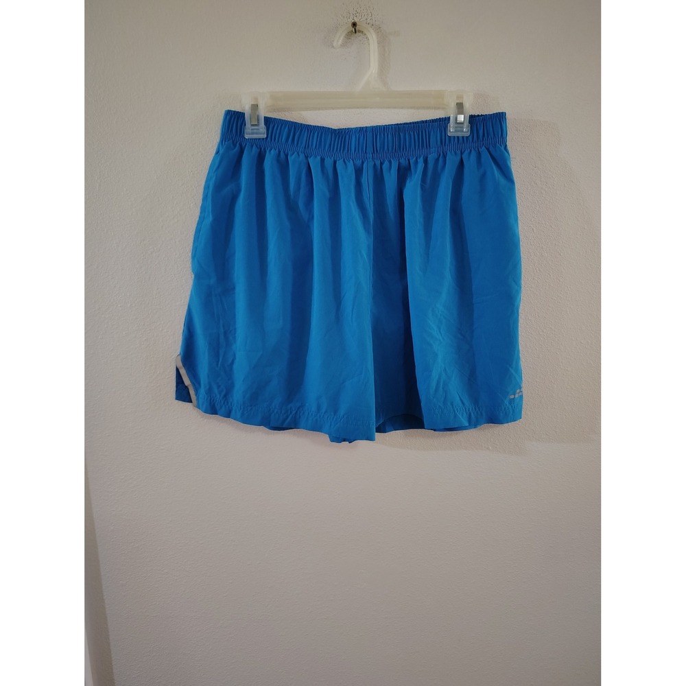 BCG Running Mens Blue Athletic Shorts Elastic Waist Reflective Size Large